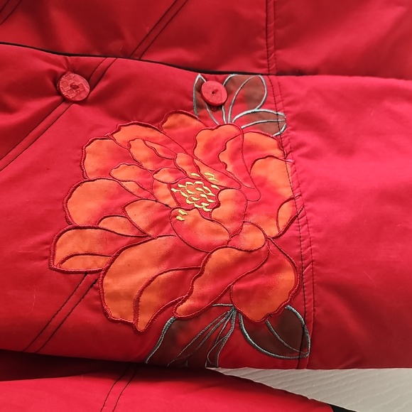 NWT Belle Baili Red Floral Women's Embroidered Floral Jacket XXL - Picture 3 of 16